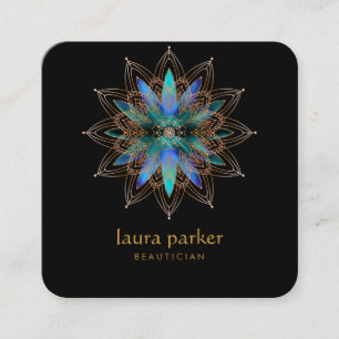 Blue Lotus Flower Hektapy Yoga Holistic Fyrkantigt Visitkort