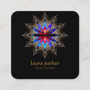 Blue Lotus Flower Hektapy Yoga Holistic Fyrkantigt Visitkort