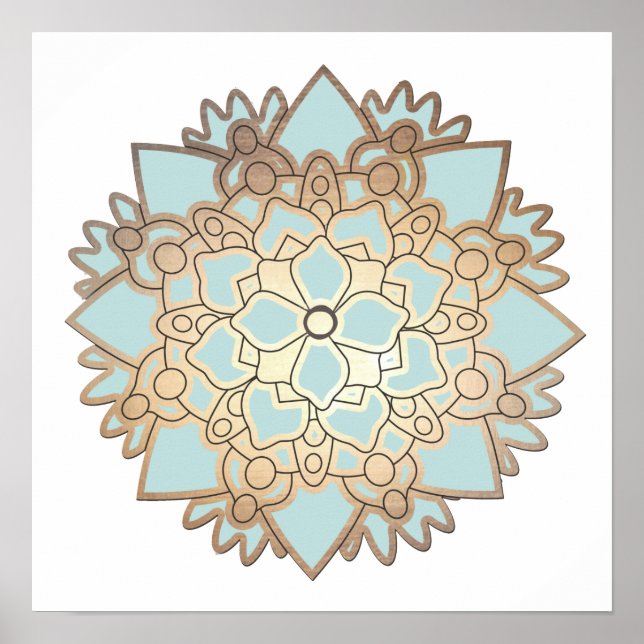 Blue Lotus Flower Mandala Poster (Framsidan)