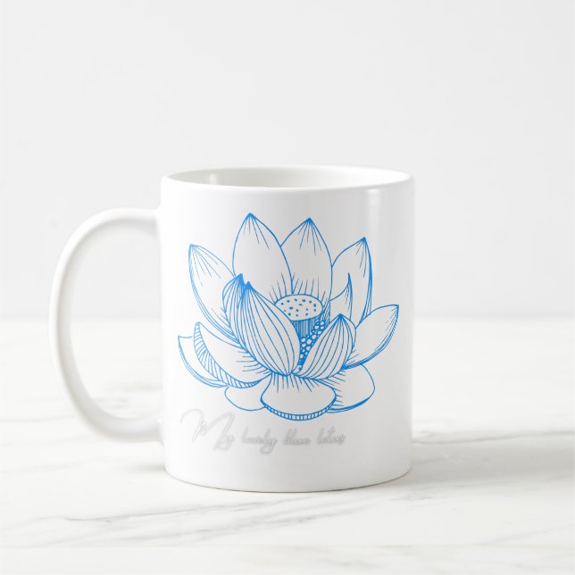 Blue Lotus Flower Mugg (Vänster)