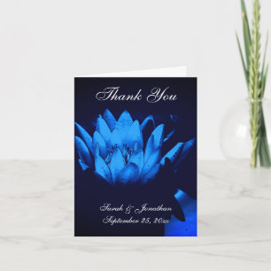 Blue Lotus Lily Flower Personlig Bröllop Tack Kort