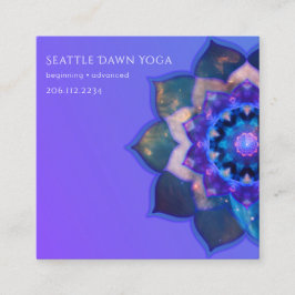 Blue Lotus Mandala Fyrkantigt Visitkort