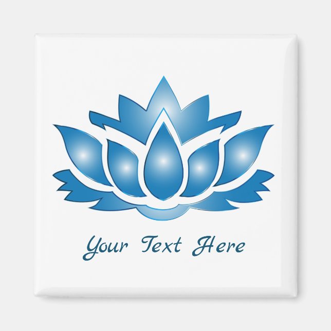 Blue Lotus Mind Body Spirit Personlig Magnet (Framsidan)