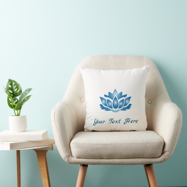 Blue Lotus Mind Body Spirit Personlig Pillow Kudde (Stol)