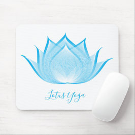 Blue Lotus Moiré Teckning Flower Graphic Art Yoga Musmatta
