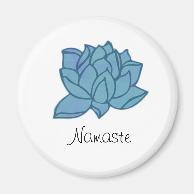 Blue Lotus Namaste Magnet (Framsidan)