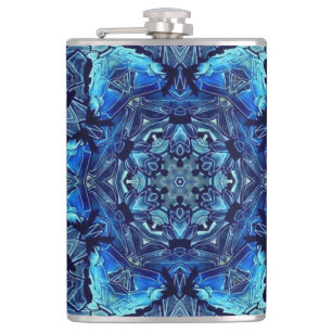 Blue Lotus Spegel Mandala Art - Kolv Fickplunta