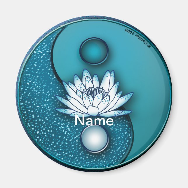 Blue Lotus Yin Yang Magnet (Framsidan)