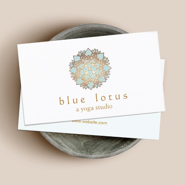 Blue Lotus Yoga Instructor Holistic Health Visitkort (Skapare uppladdad)