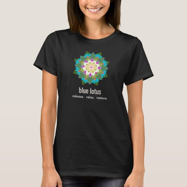 Blue Lotus Yoga och Holistic Health Healer T Shirt (Framsida)