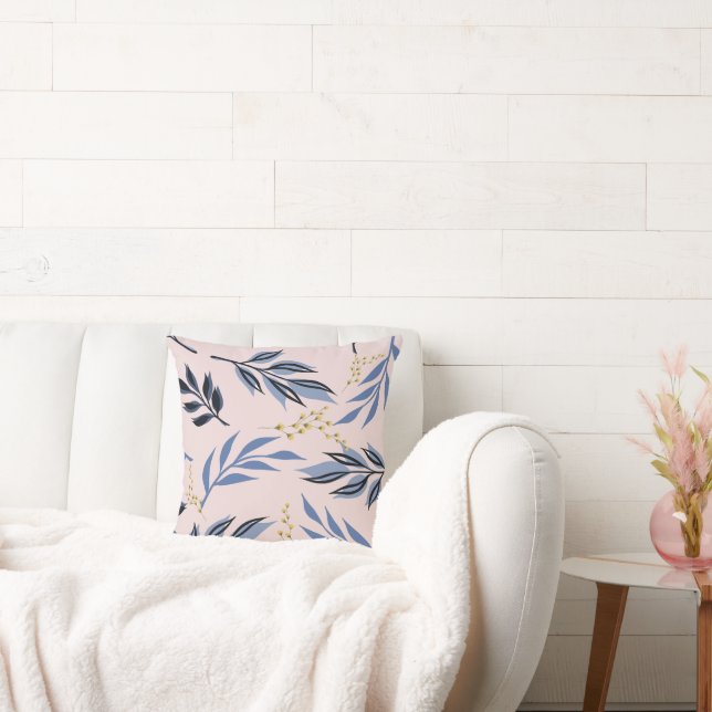 BLUE LÖV ABSTRAKT OCH GULT LÄNGRE SKRIV UT KUDDE (Soffa)