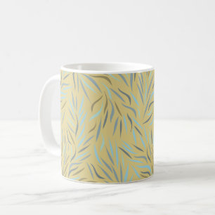 Blue Löv Gult Modern Mönster Kaffemugg