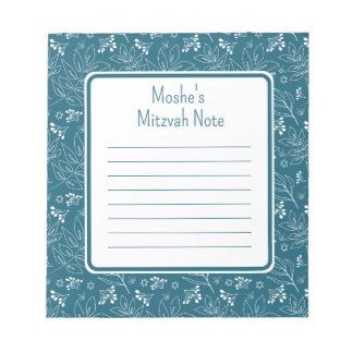 blue löv Mitzvah Note Anteckningsblock
