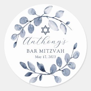 Blue Löv Pub Mitzvah Runt Klistermärke
