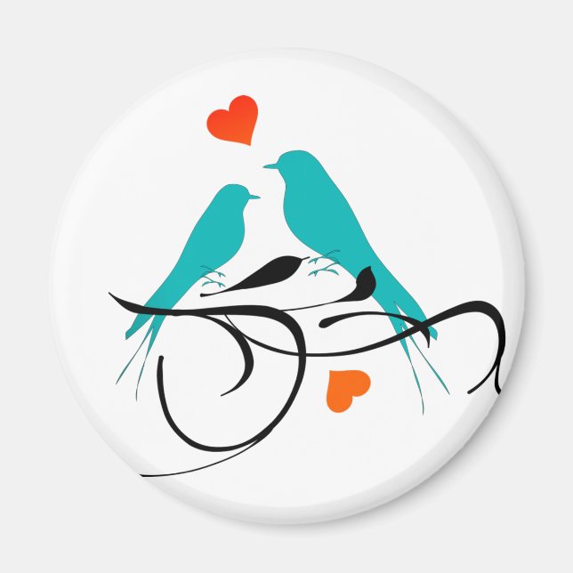 Blue Love birds Magnet (Framsidan)