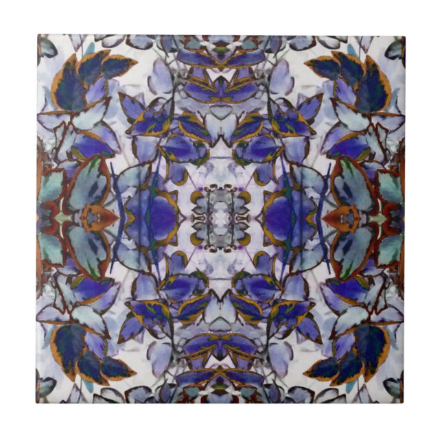 Blue Lövs Kaleidoscope Tile Kakelplatta (Framsidan)