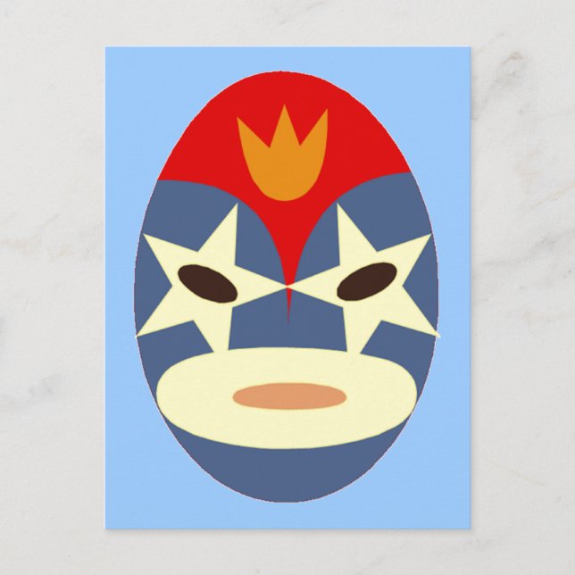 Blue Lucha Libre Mask Vykort (Framsida)