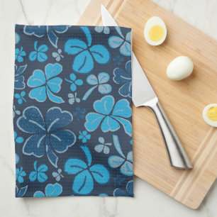 Blue Lucky Shamrock Klöver St. Patrick's Day Kökshandduk