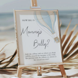 Blue Luftballong Baby Shower Big Mommys Belly Poster