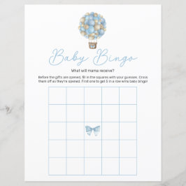 Blue Luftballong Baby Shower Bingo Game