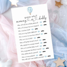 Blue Luftballong Baby Shower "gissa vem"-spel