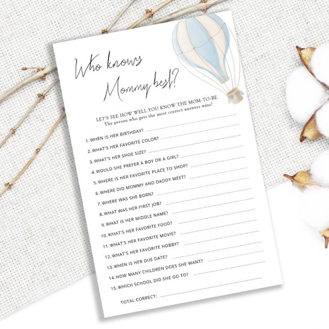 Blue Luftballong Baby Shower känner Mamma bäst (Skapare uppladdad)