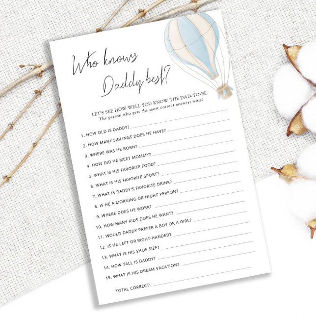 Blue Luftballong Baby Shower känner pappa Best (Skapare uppladdad)