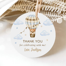 Blue Luftballong Boy 1st Birthday Gåvor Etiketter