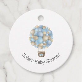 Blue Luftballong Boy Baby Shower Gåvor Etiketter