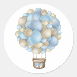 Blue Luftballong Boy Baby Shower Runt Klistermärke