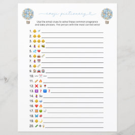 Blue Luftballong Emoji Baby Shower Game