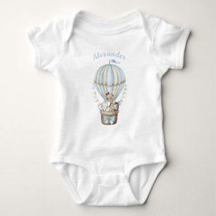 Blue Luftballong Safari Animals Baby Bodykosti T Shirt