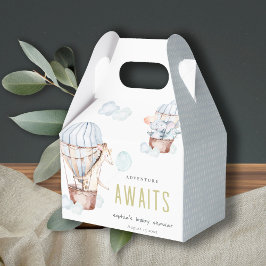 Blue Luftballong Safari Animals Baby Shower Presentaskar