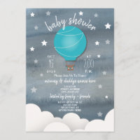Blue Luftballong + Stars Boy Baby Shower