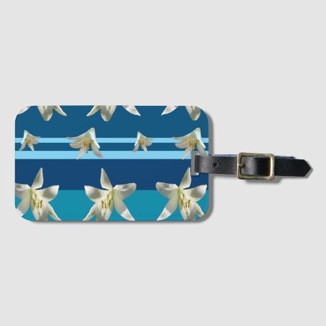 Blue Luggage Tag med Affärskort-plats Bagagebricka (Framsida horisontal)