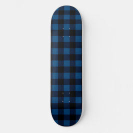 Blue Lumberjack Plaid Mini Skateboard Bräda 18,5 Cm