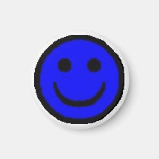 Blue Lycklig Ansikte Magnet