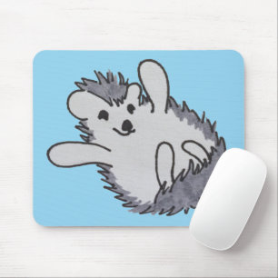 Blue Lycklig Cute Hedgehog Mousepad Musmatta