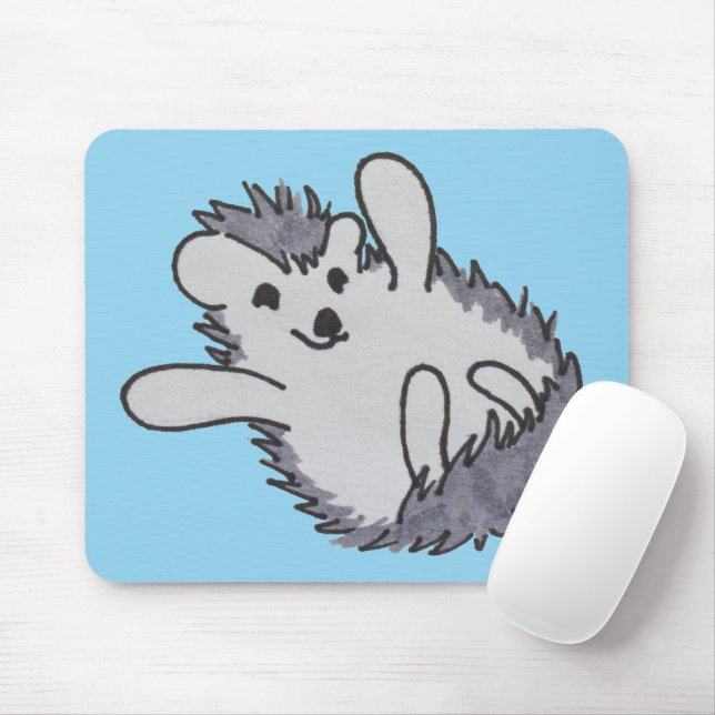 Blue Lycklig Cute Hedgehog Mousepad Musmatta (Med mus)