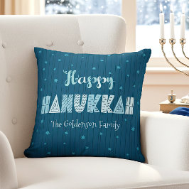 Blue Lycklig Hanukkah Typography Star of David Nam Kudde