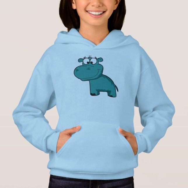 Blue Lycklig Hippo T-shirt (Framsida)