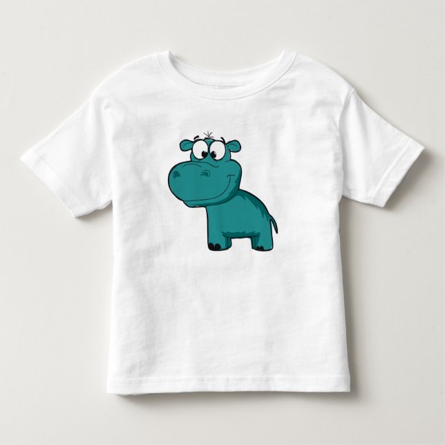Blue Lycklig Hippo T Shirt (Framsida)