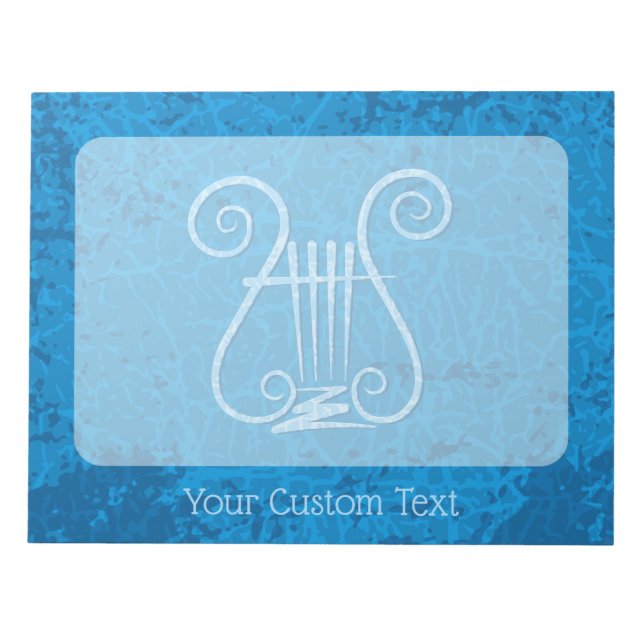 Blue Lyre Background Anteckningsblock (Framsida)