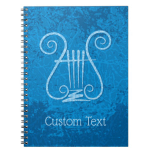 Blue Lyre Background Anteckningsbok
