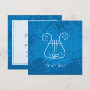 Blue Lyre Background Inbjudningar