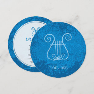 Blue Lyre Background Inbjudningar