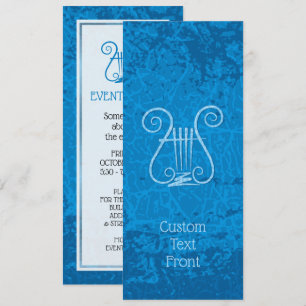 Blue Lyre Background Inbjudningar