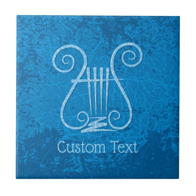 Blue Lyre Background Kakelplatta (Framsidan)