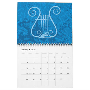 Blue Lyre Background Kalender