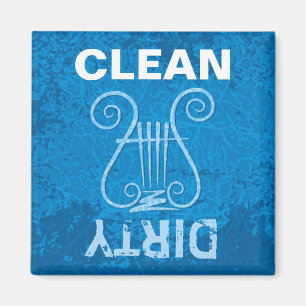Blue Lyre Background Magnet